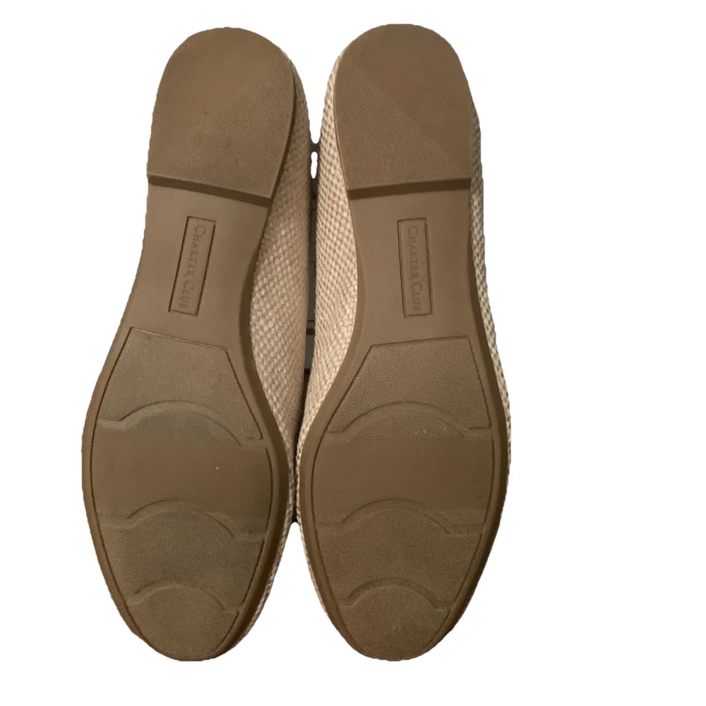 Charter Club Beige Flats Kimii Natural Raffia Loafers Women's 7.5M Casual - Picture 4 of 4